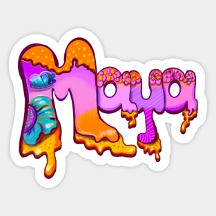 Maya purple Girls and womens Personalized Custom name Maya Sticker